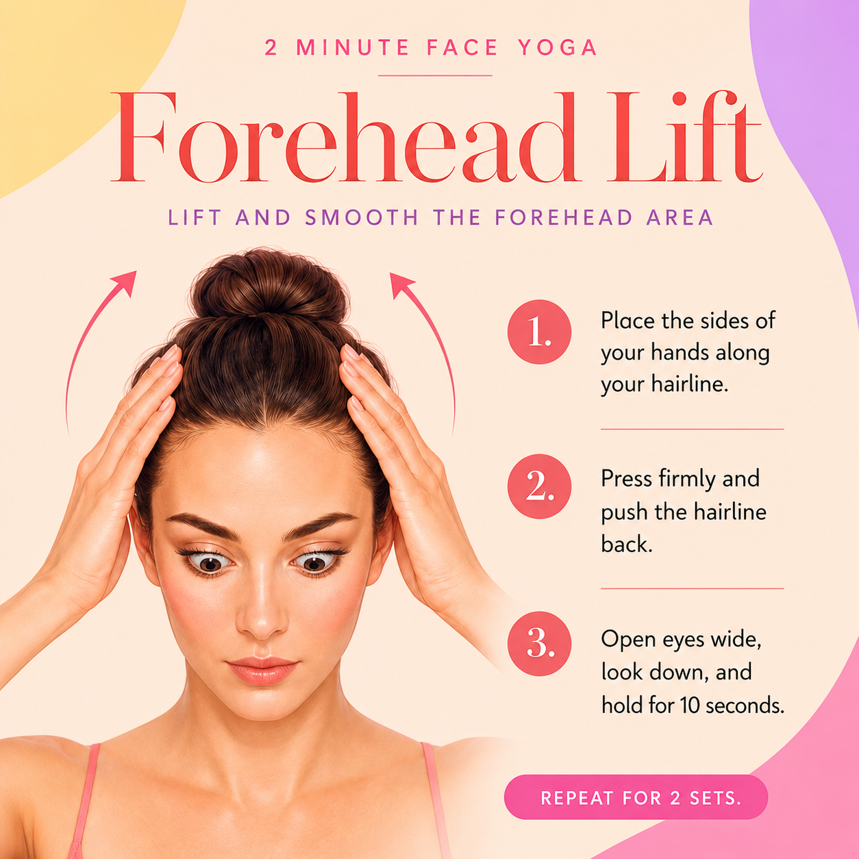 face yoga forehead lift exercise
