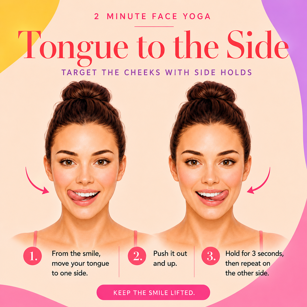 face yoga tongue to the side exercise
