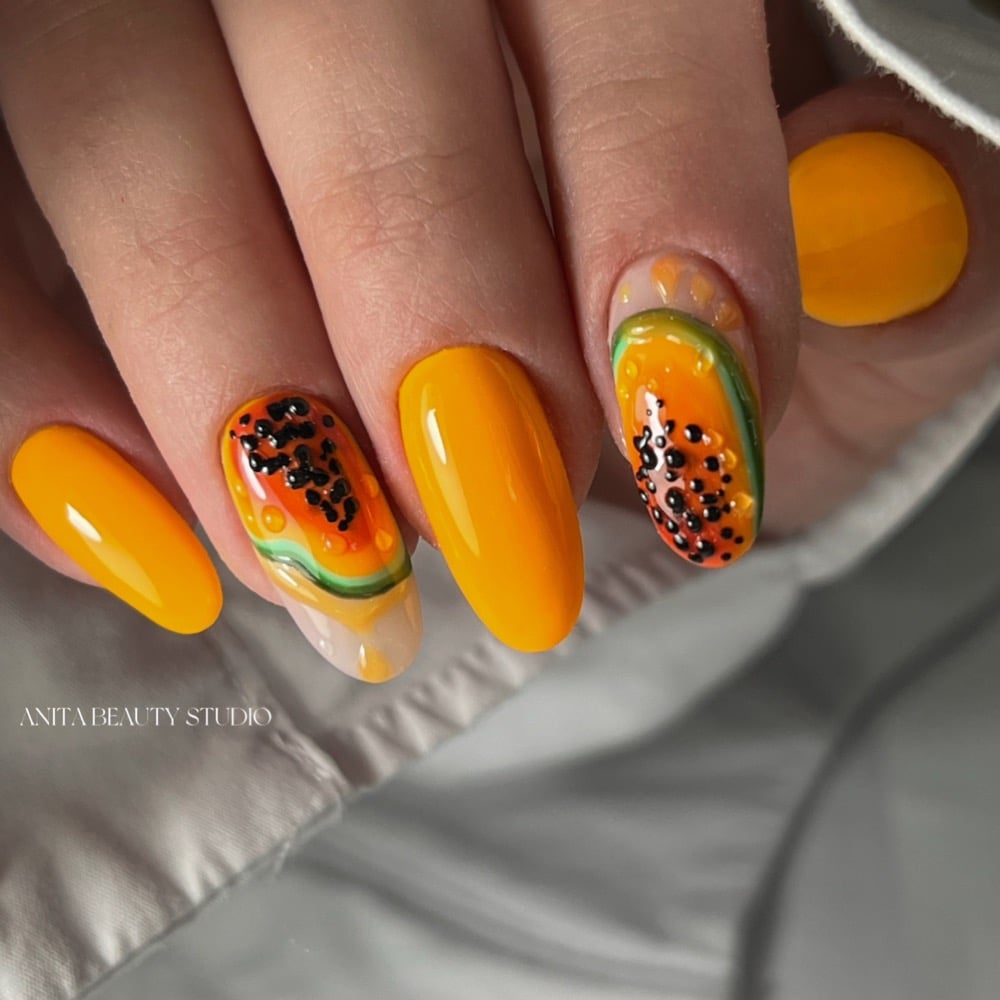 Mango summer manicure