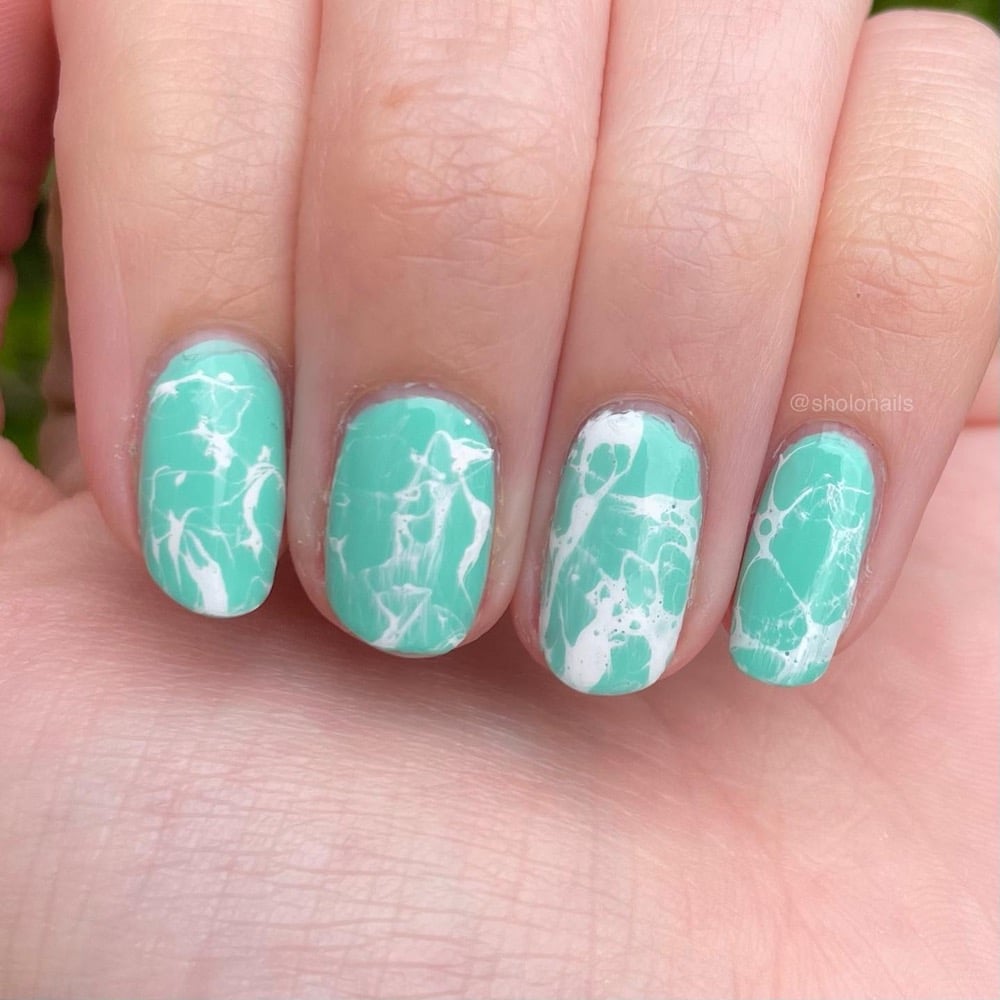 Seafoam summer manicure