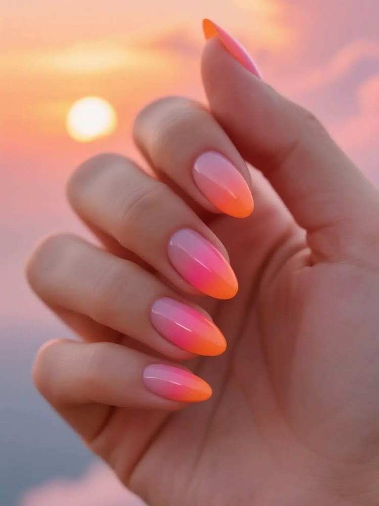 Sunset summer manicure